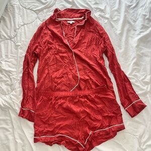 Pink Women's Two-Piece Pajama Set - Size M